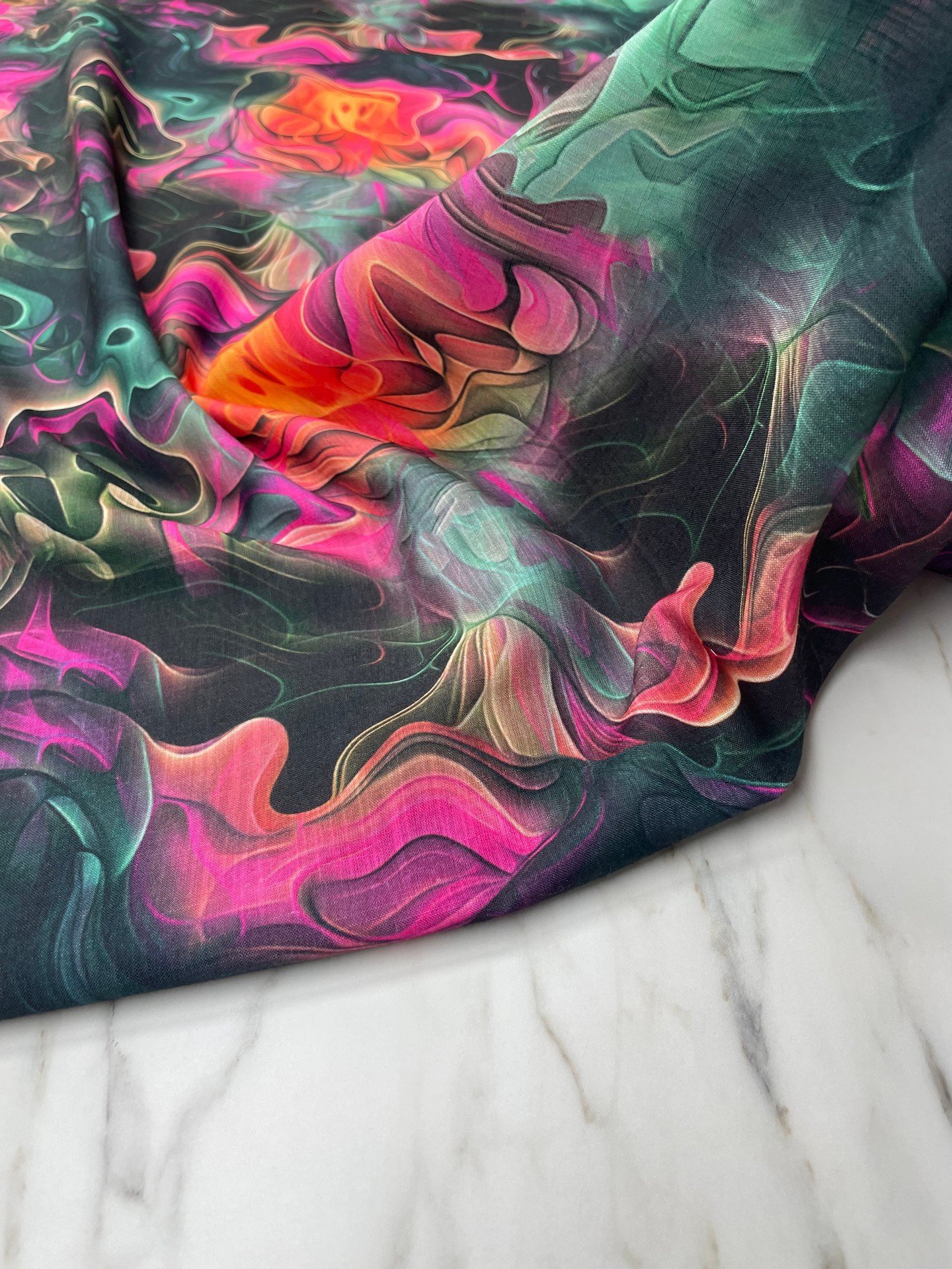 Mermer Desen Elbiselik Pantolonluk Keten Kumaş