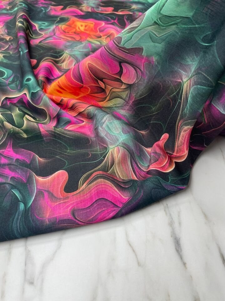 Mermer Desen Elbiselik Pantolonluk Keten Kumaş