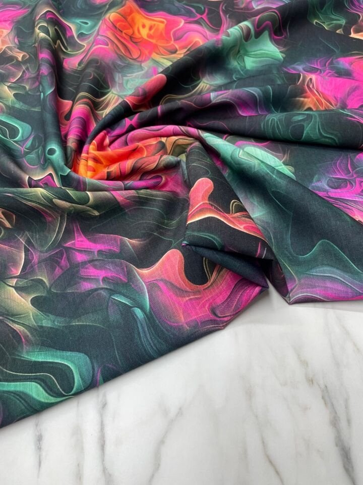 Mermer Desen Elbiselik Pantolonluk Keten Kumaş