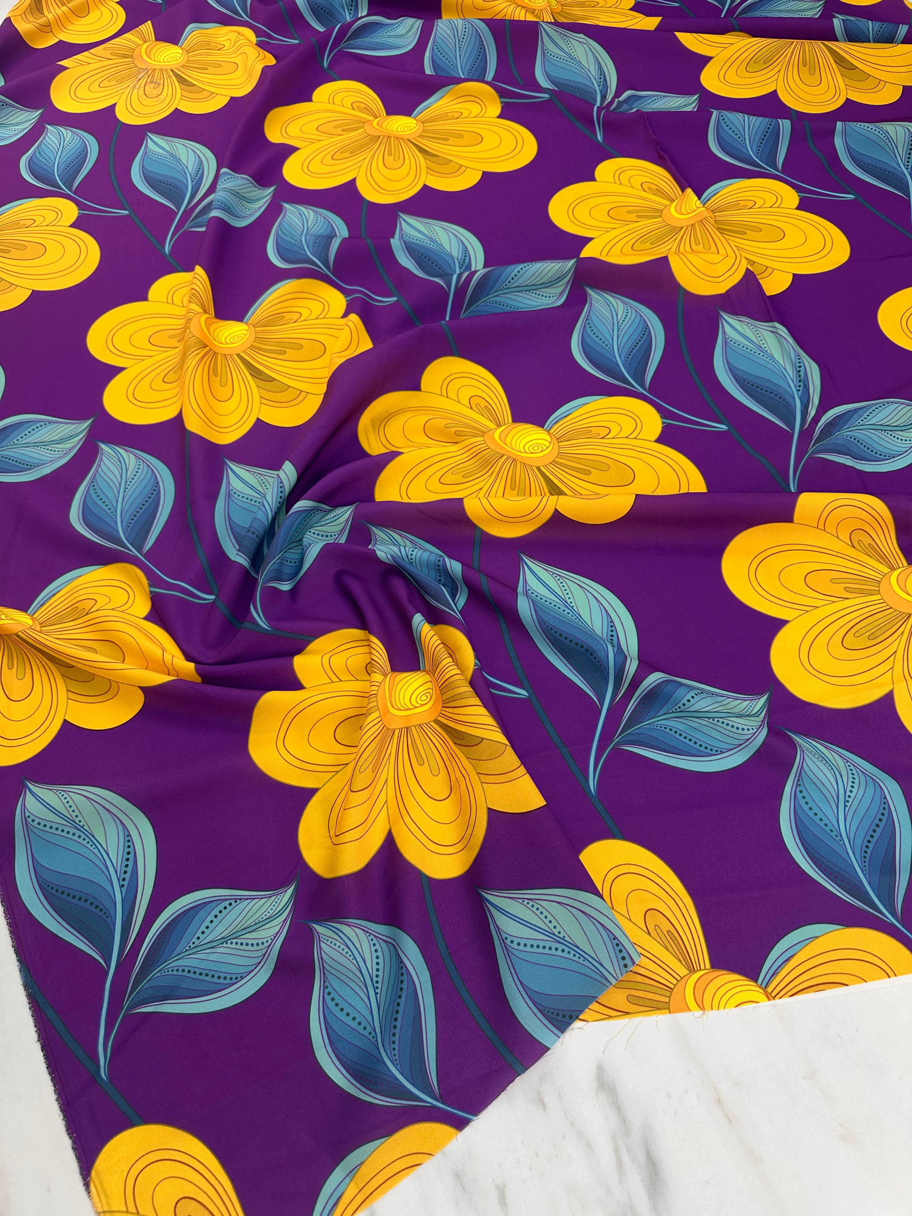 Desenli Krep Kumaş Elbise Etek Gömlek Şalvar