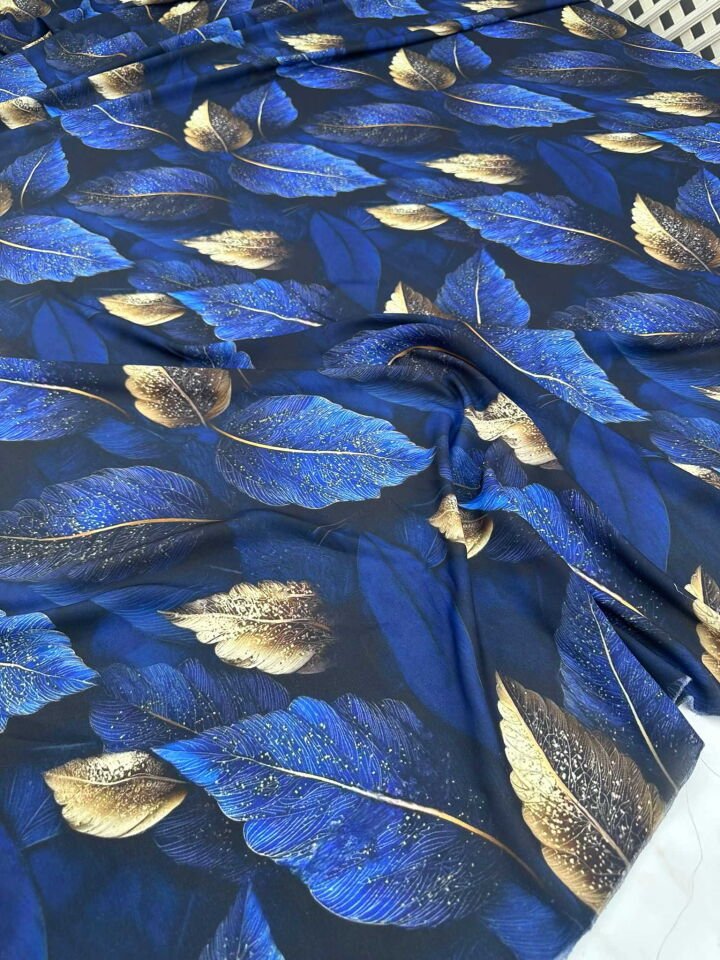 Dijital Baskı Krep Kumaş Yumuşak Dökümlü Kırışmaz