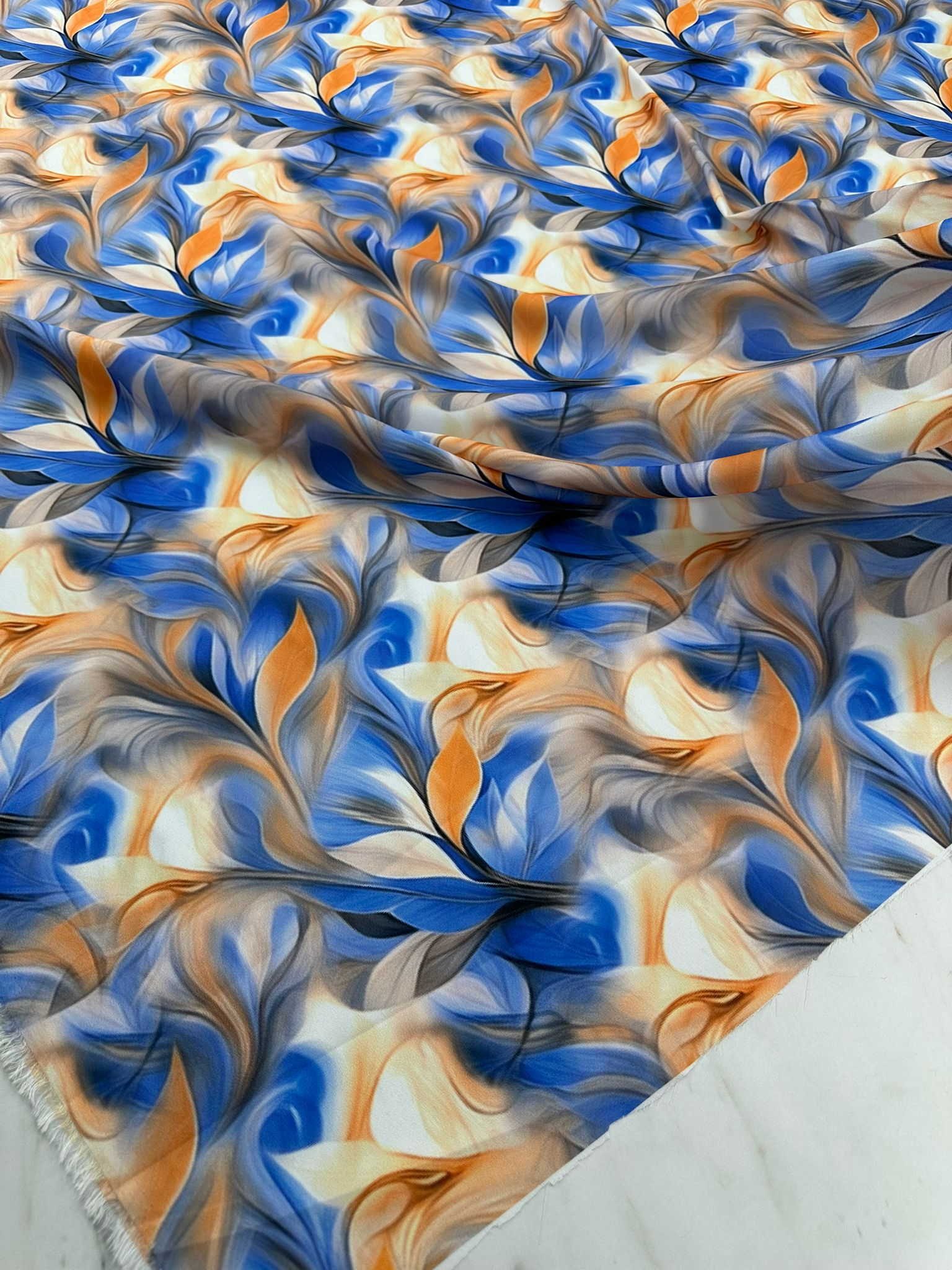 Dijital Baskı Krep Kumaş Yumuşak Dökümlü