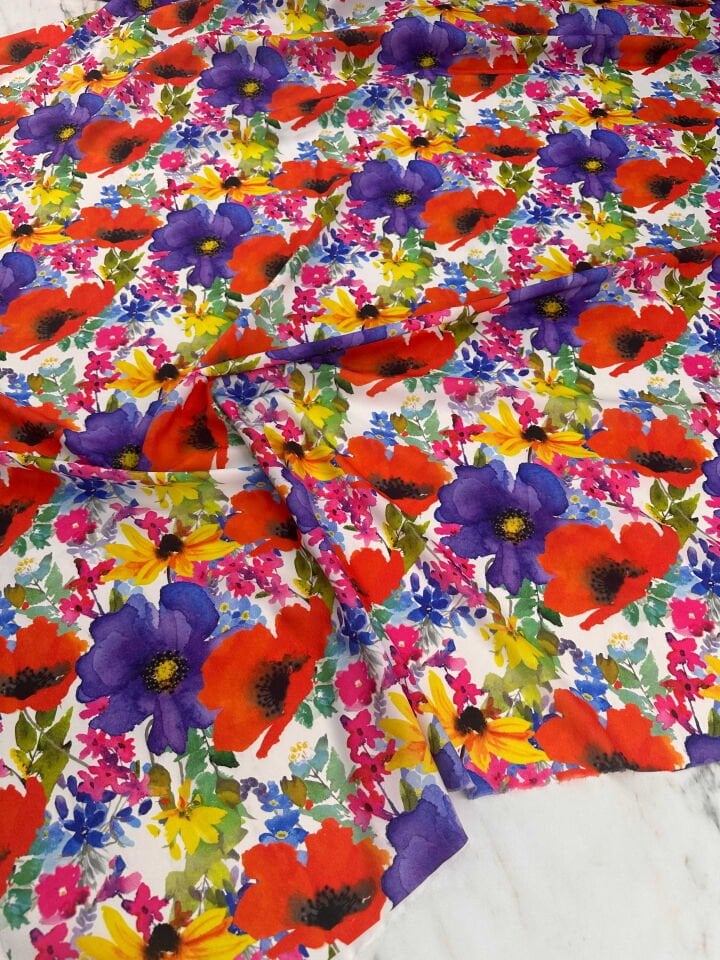 Desenli Krep Kumaş Elbise Etek Gömlek Şalvar