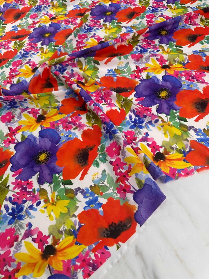 Desenli Krep Kumaş Elbise Etek Gömlek Şalvar