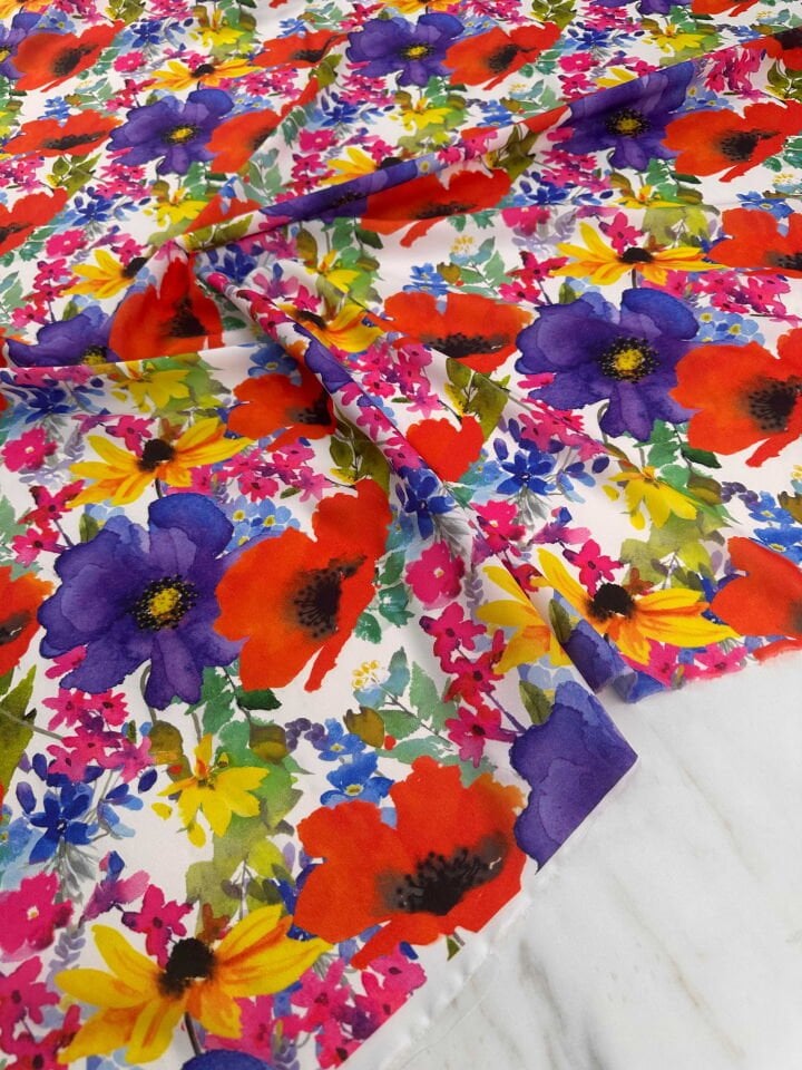 Desenli Krep Kumaş Elbise Etek Gömlek Şalvar