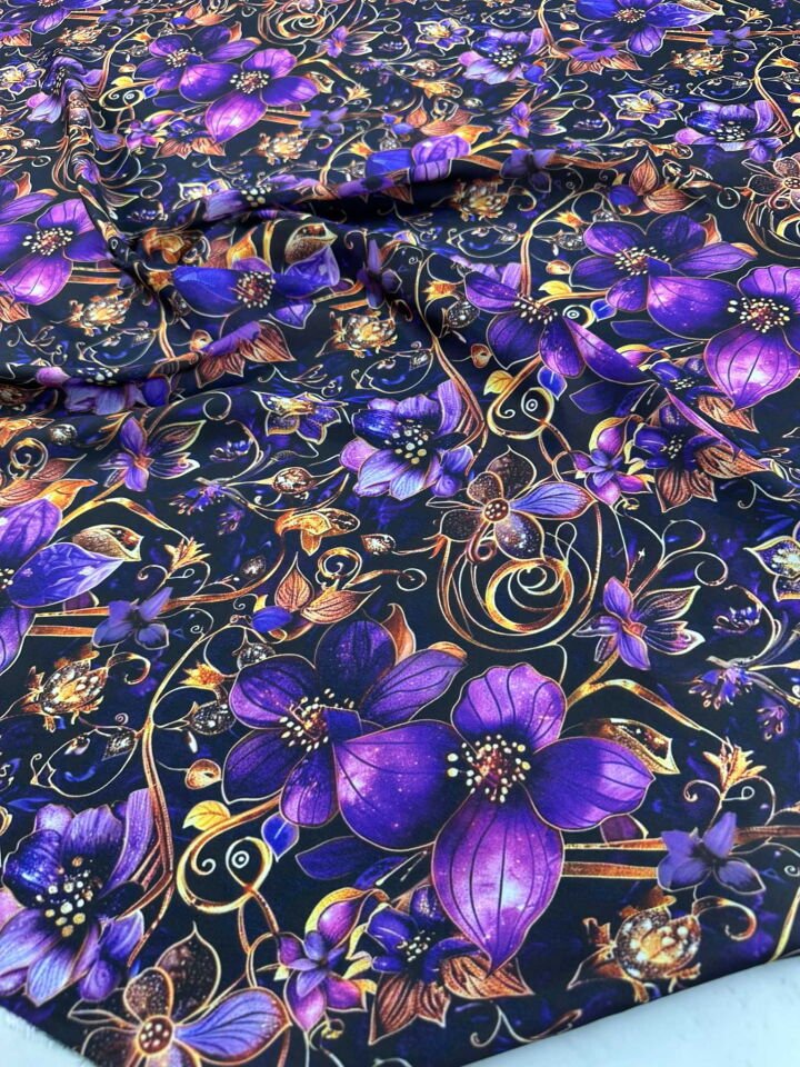 Dijital Baskı Krep Kumaş Yumuşak Dökümlü