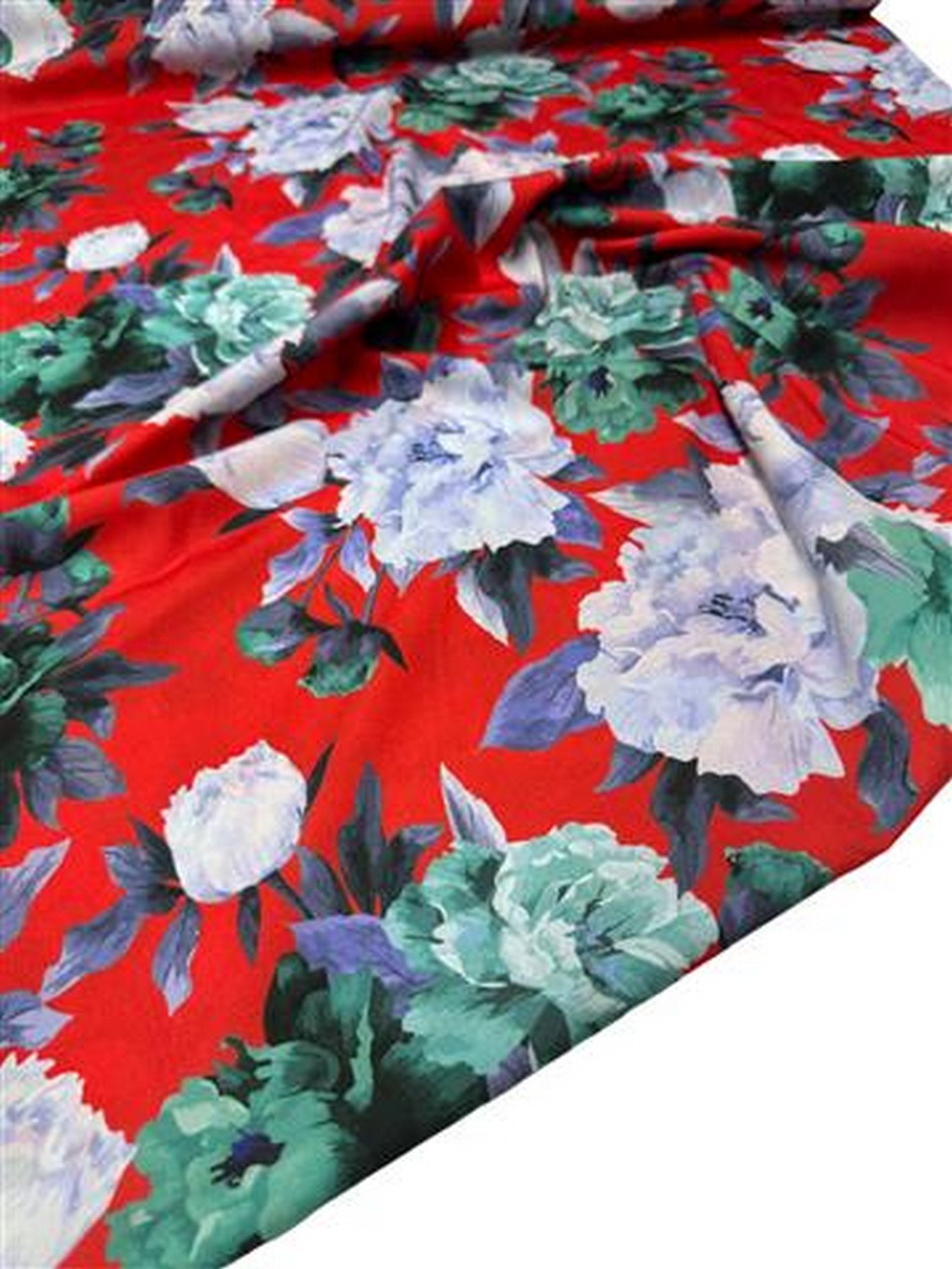 Çiçek Desen Elbiselik Gömleklik Krep Kumaş