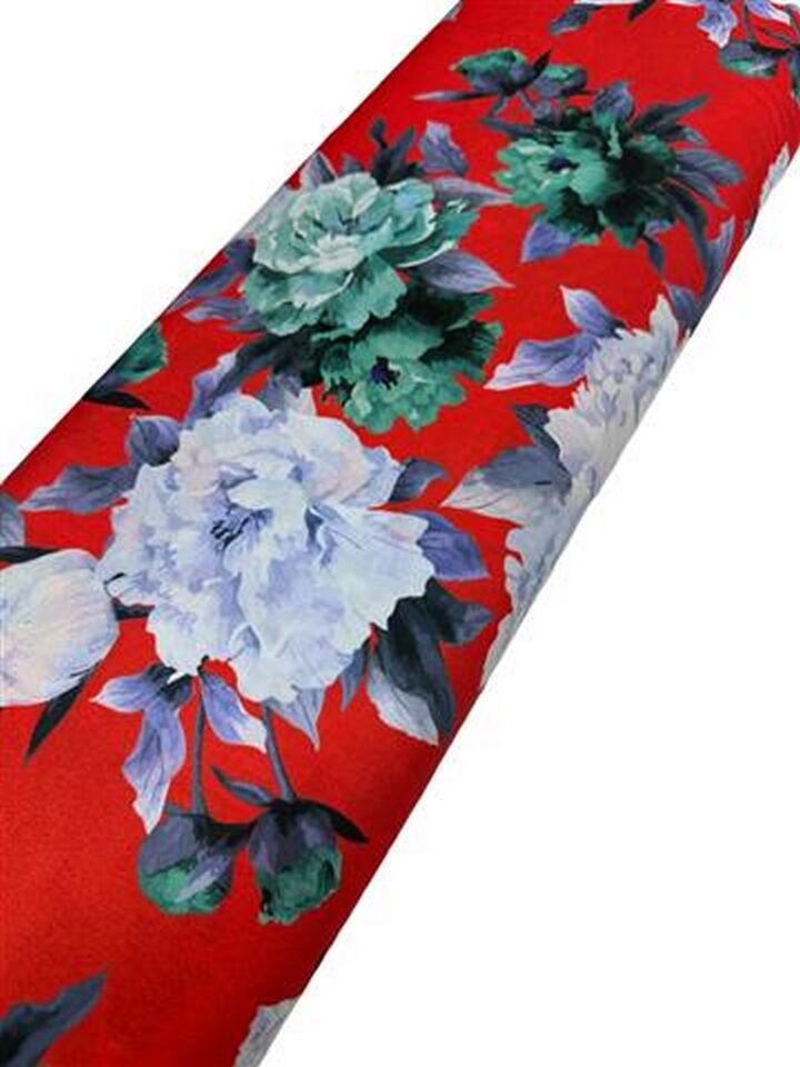 Çiçek Desen Elbiselik Gömleklik Krep Kumaş