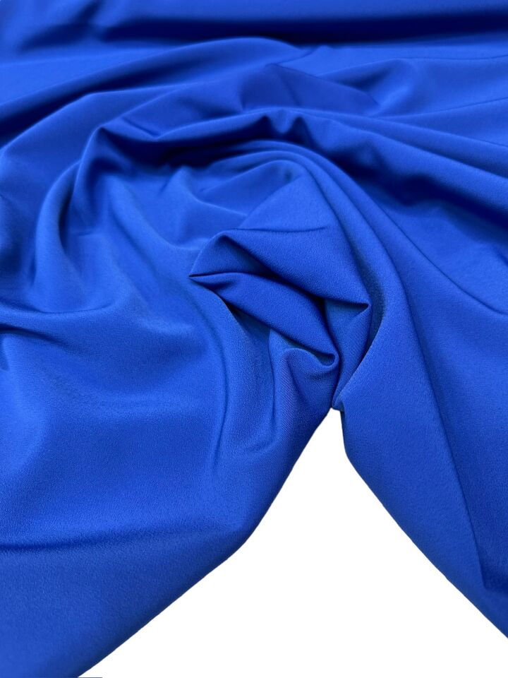 Saks Mavi Düz Elbislik Eteklik Pantolonluk Krep Kumaş