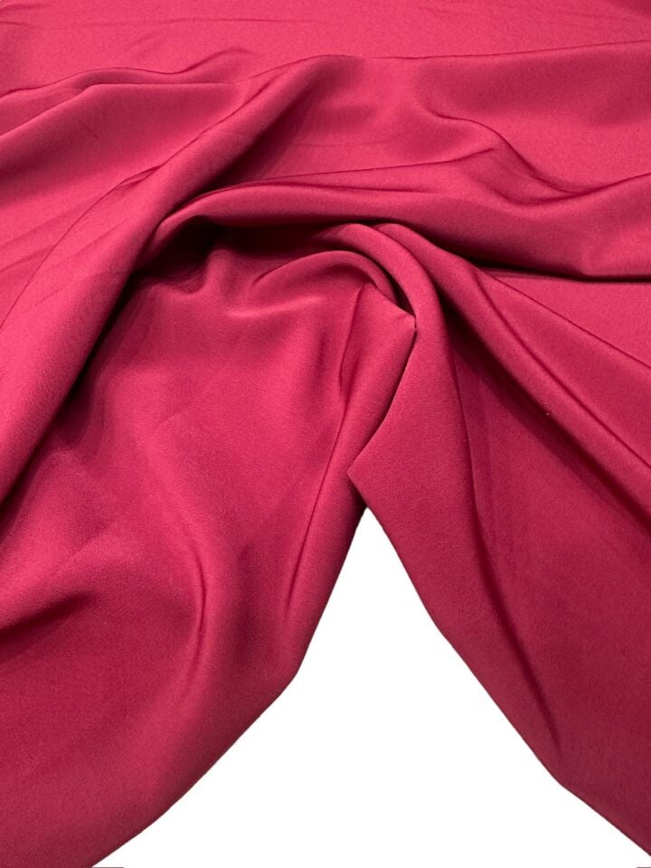 Bordo Renk Elbiselik Pantolonluk Gömleklik Krep Kumaş