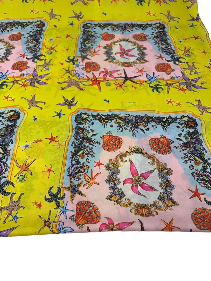 Deniz Yıldızı Desen Elbiselik Gömleklik Krep Kumaş