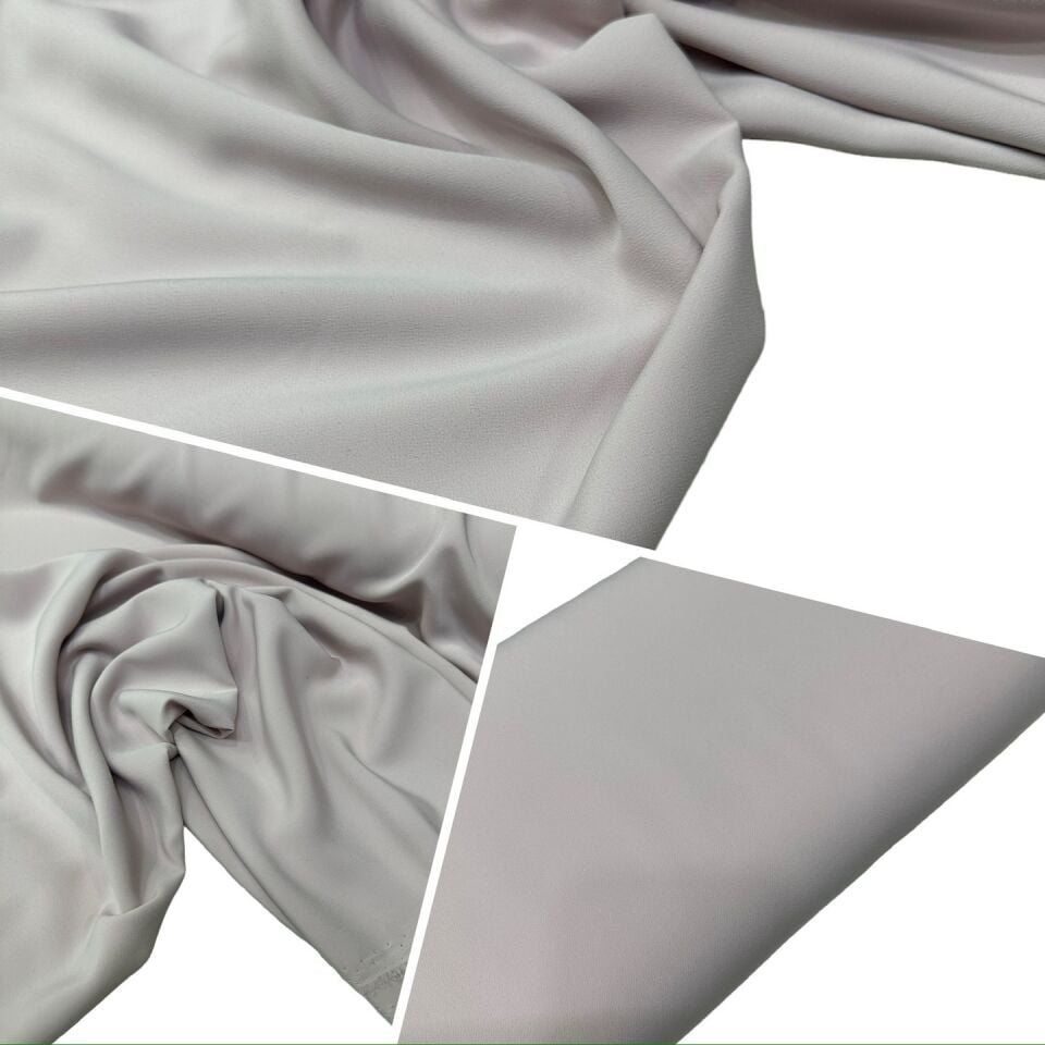 Gri Renk Elbiselik Pantolonlık Gömleklik Krep Kumaş