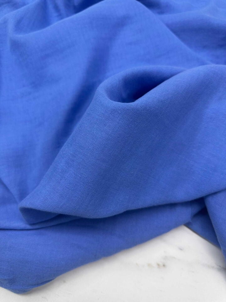 Mavi Çift Kat Müslüm Kumaş Elbise Pantolon Tunik