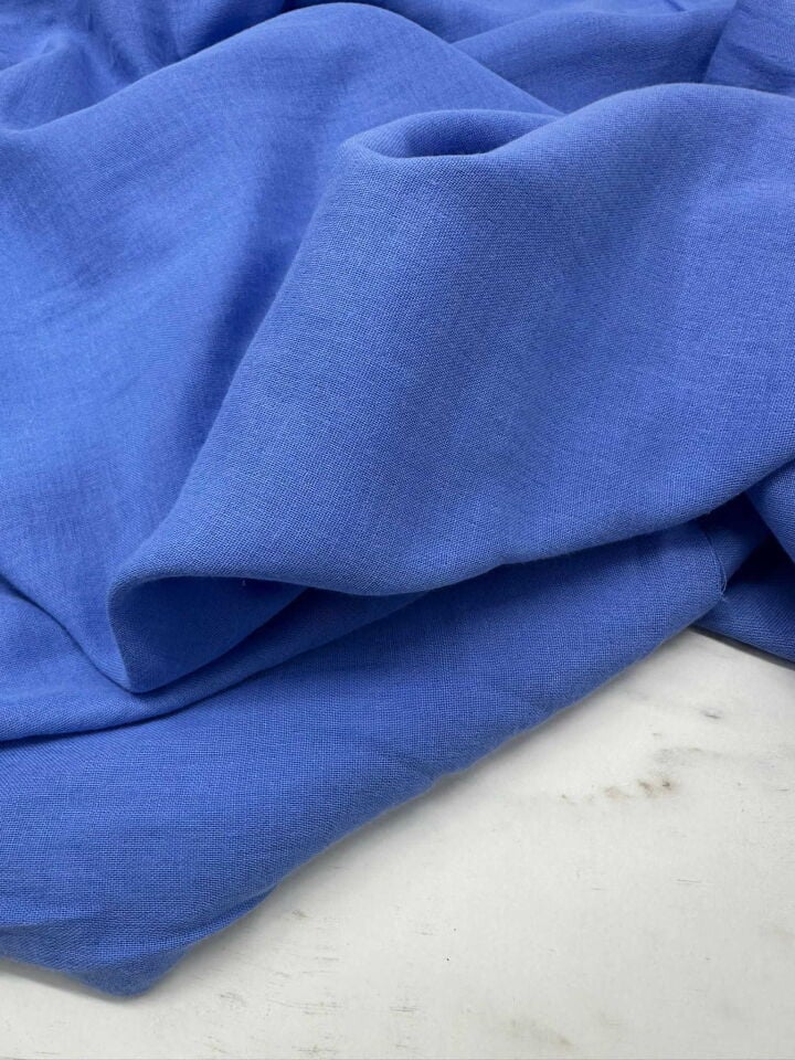 Mavi Çift Kat Müslüm Kumaş Elbise Pantolon Tunik