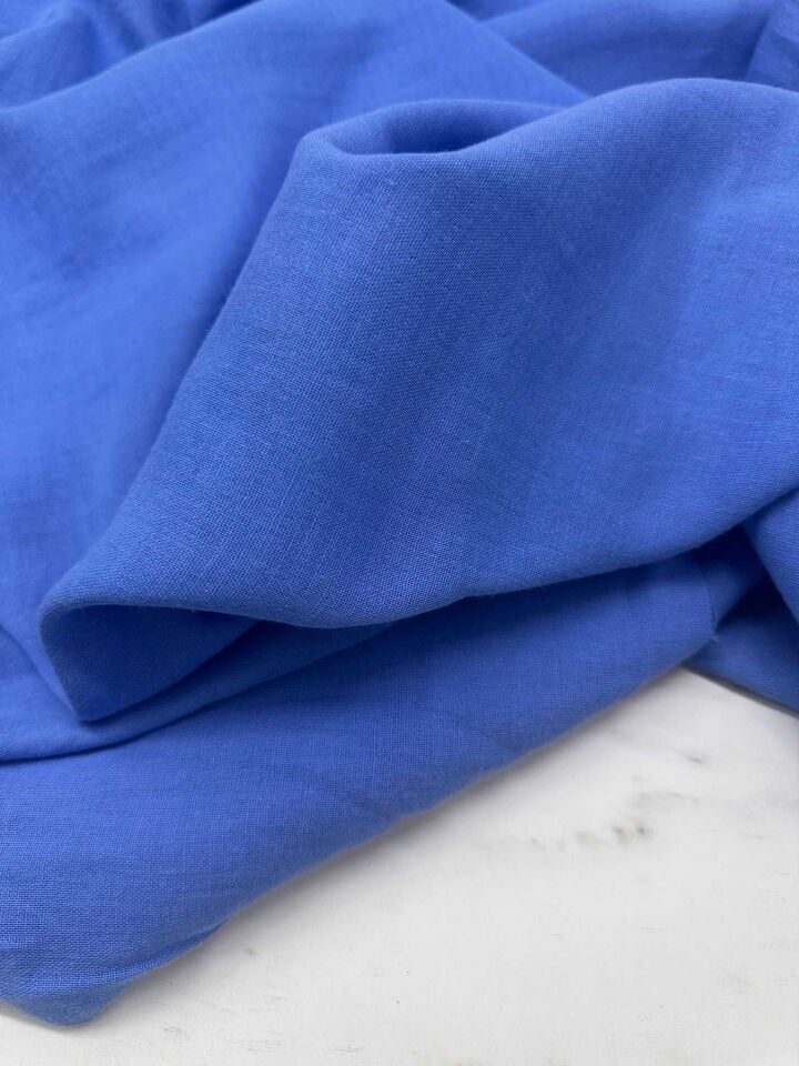 Mavi Çift Kat Müslüm Kumaş Elbise Pantolon Tunik