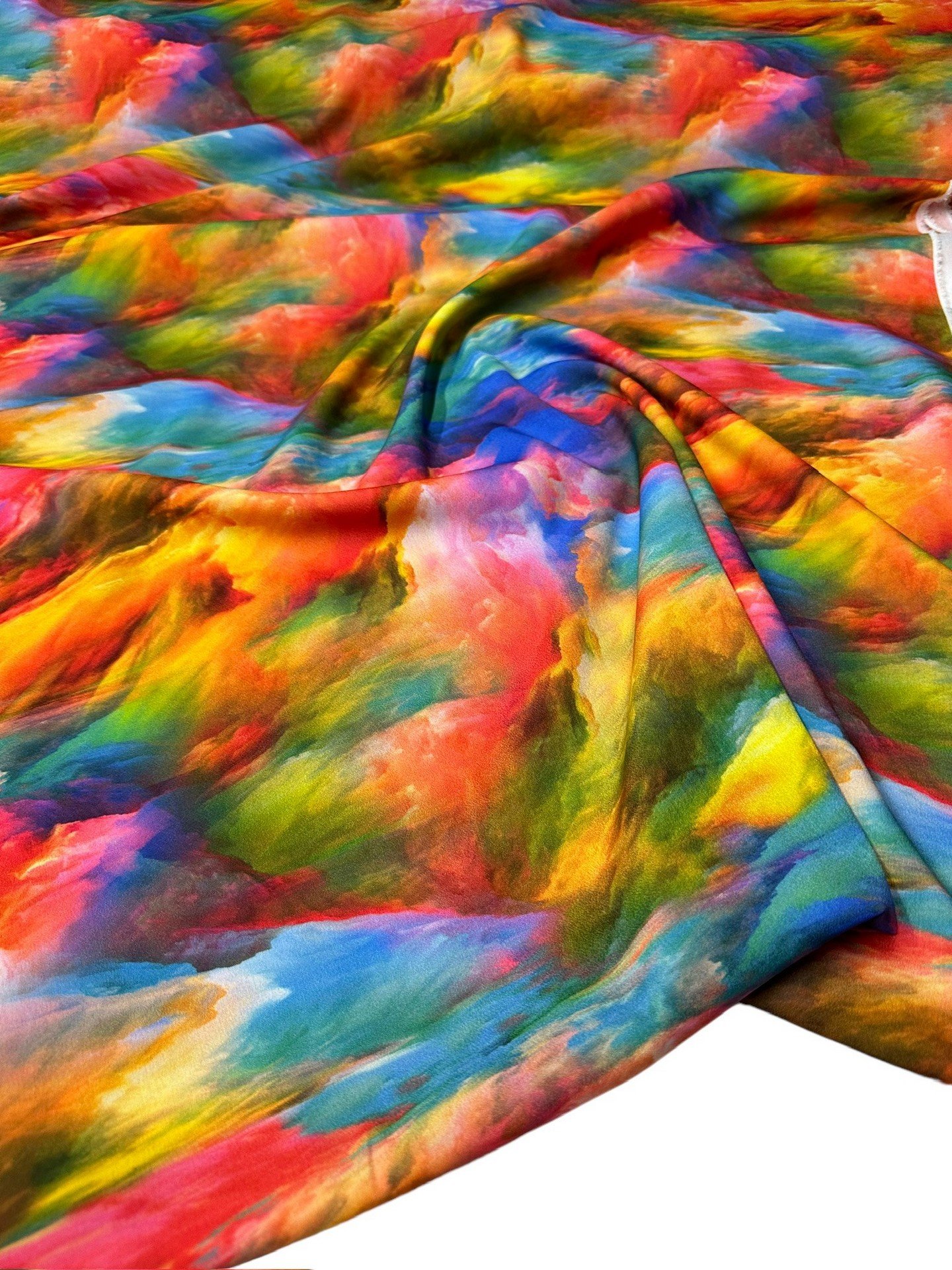 Renkli Desen Elbiselik Gömleklik Krep Kumaş