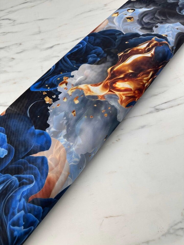 Desenli Şifon Elbise Etek Gömlek Şal