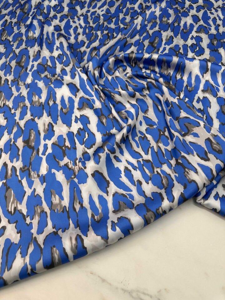 Desenli İpek Saten Kumaş Elbise Etek Gömlek Şalvar