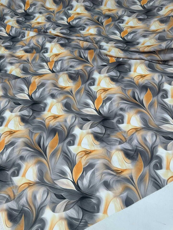 Dijital Baskı Krep Kumaş Yumuşak Dökümlü