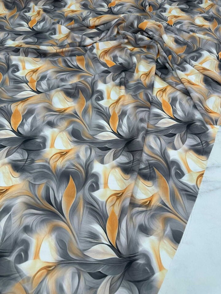 Dijital Baskı Krep Kumaş Yumuşak Dökümlü