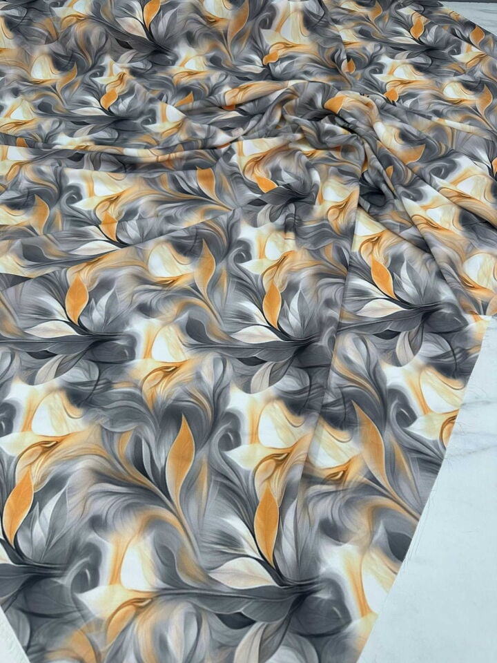 Dijital Baskı Krep Kumaş Yumuşak Dökümlü