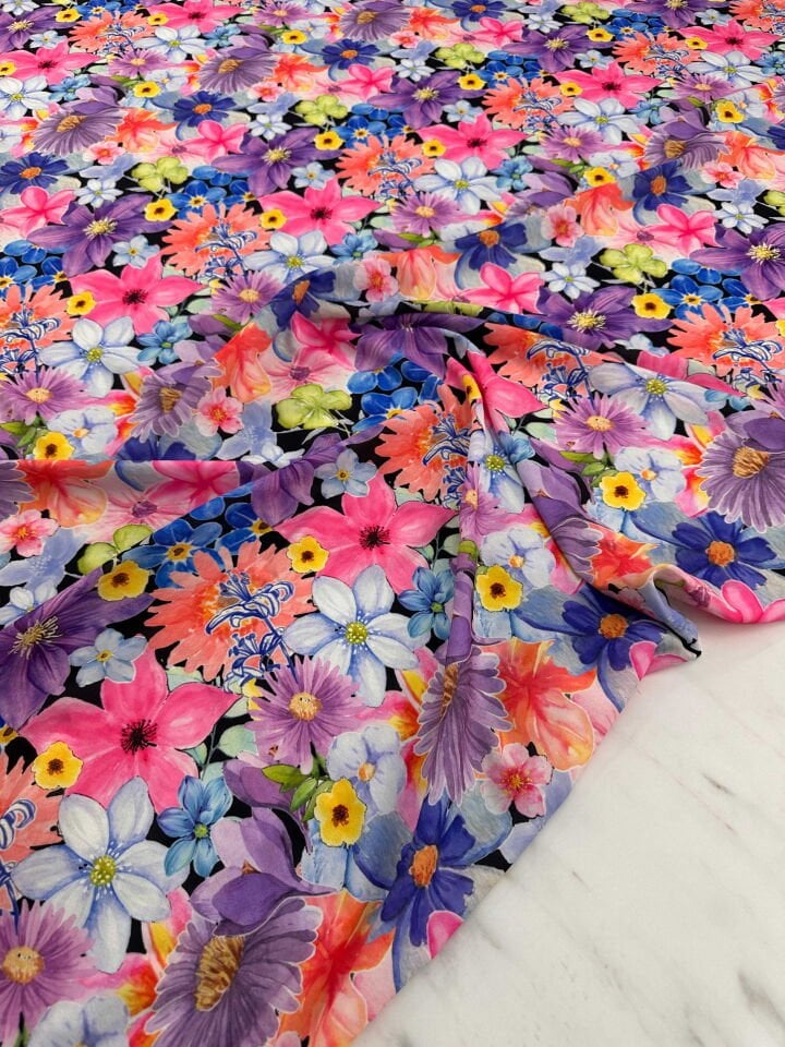 Desenli Krep Kumaş Elbise Etek Gömlek Şalvar