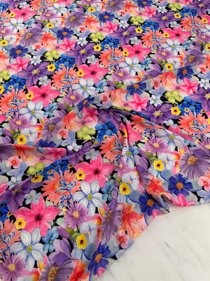 Desenli Krep Kumaş Elbise Etek Gömlek Şalvar