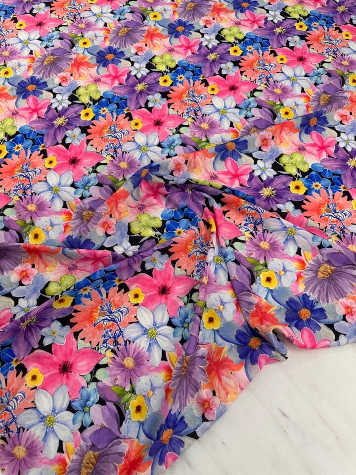 Desenli Krep Kumaş Elbise Etek Gömlek Şalvar