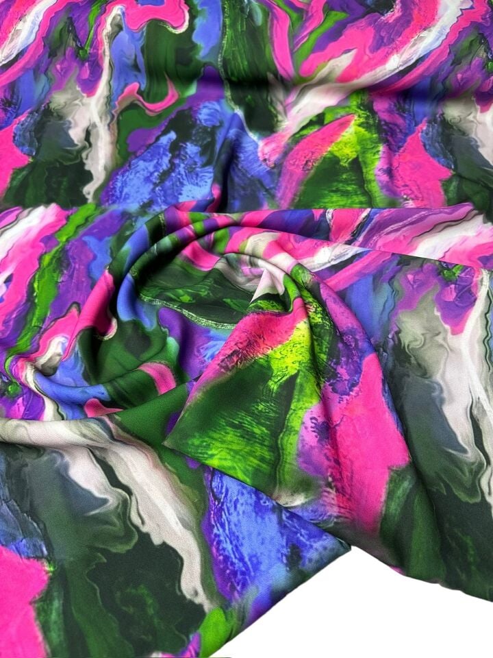 Hipnosis Desen Elbiselik Gömleklik Krep Kumaş