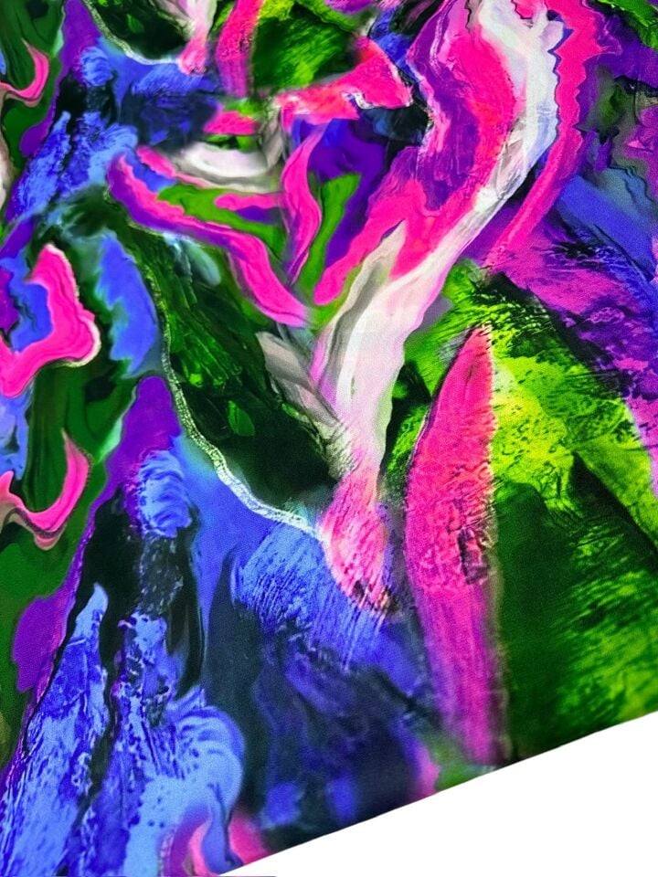 Hipnosis Desen Elbiselik Gömleklik Krep Kumaş