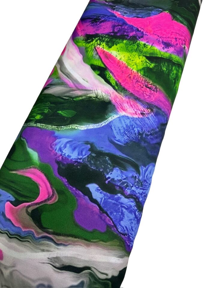 Hipnosis Desen Elbiselik Gömleklik Krep Kumaş