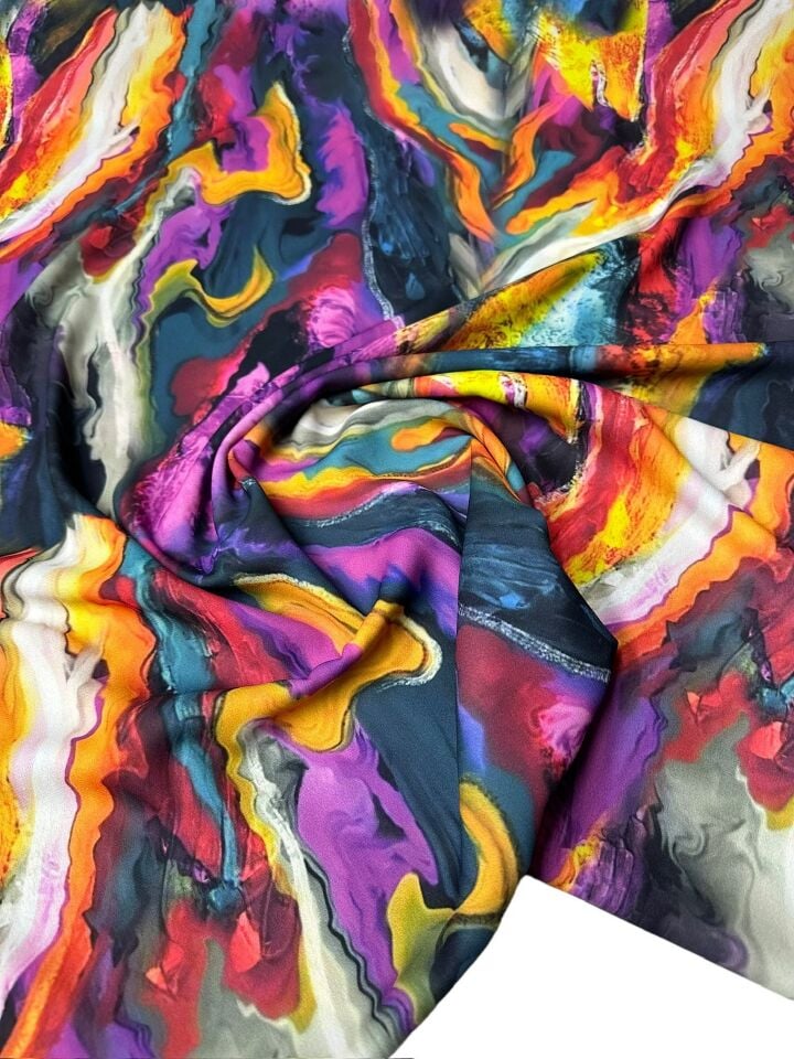 Hipnoz Desen Elbiselik Gömleklik Krep Kumaş