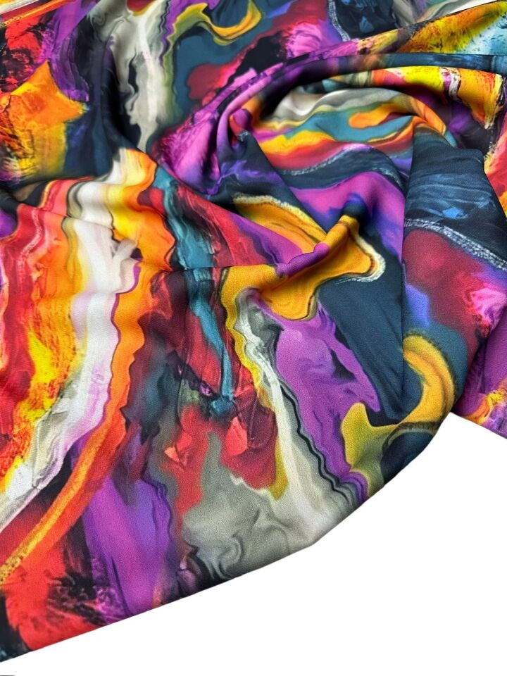 Hipnoz Desen Elbiselik Gömleklik Krep Kumaş