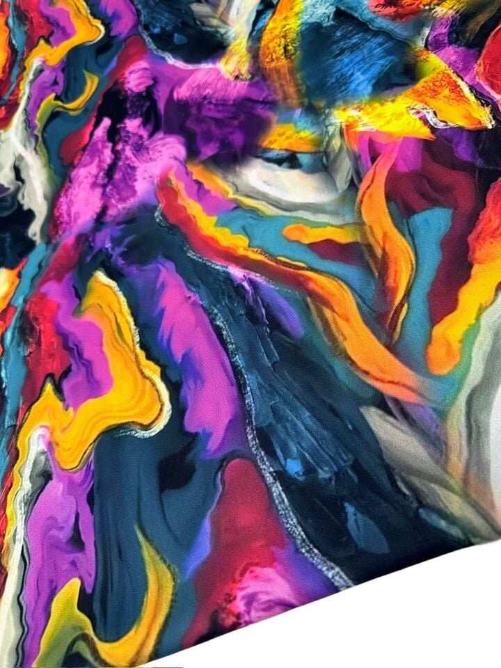 Hipnoz Desen Elbiselik Gömleklik Krep Kumaş