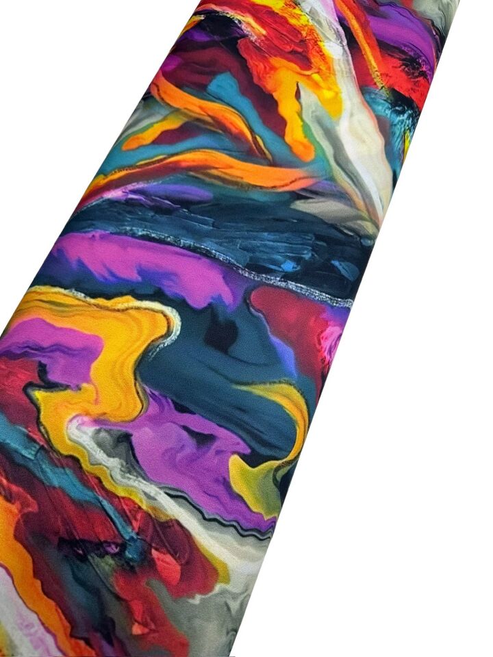 Hipnoz Desen Elbiselik Gömleklik Krep Kumaş