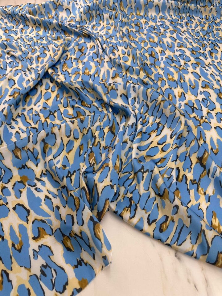 Desenli İpek Saten Kumaş Elbise Etek Gömlek Şalvar