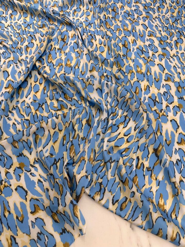 Desenli İpek Saten Kumaş Elbise Etek Gömlek Şalvar