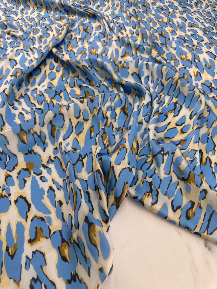 Desenli İpek Saten Kumaş Elbise Etek Gömlek Şalvar