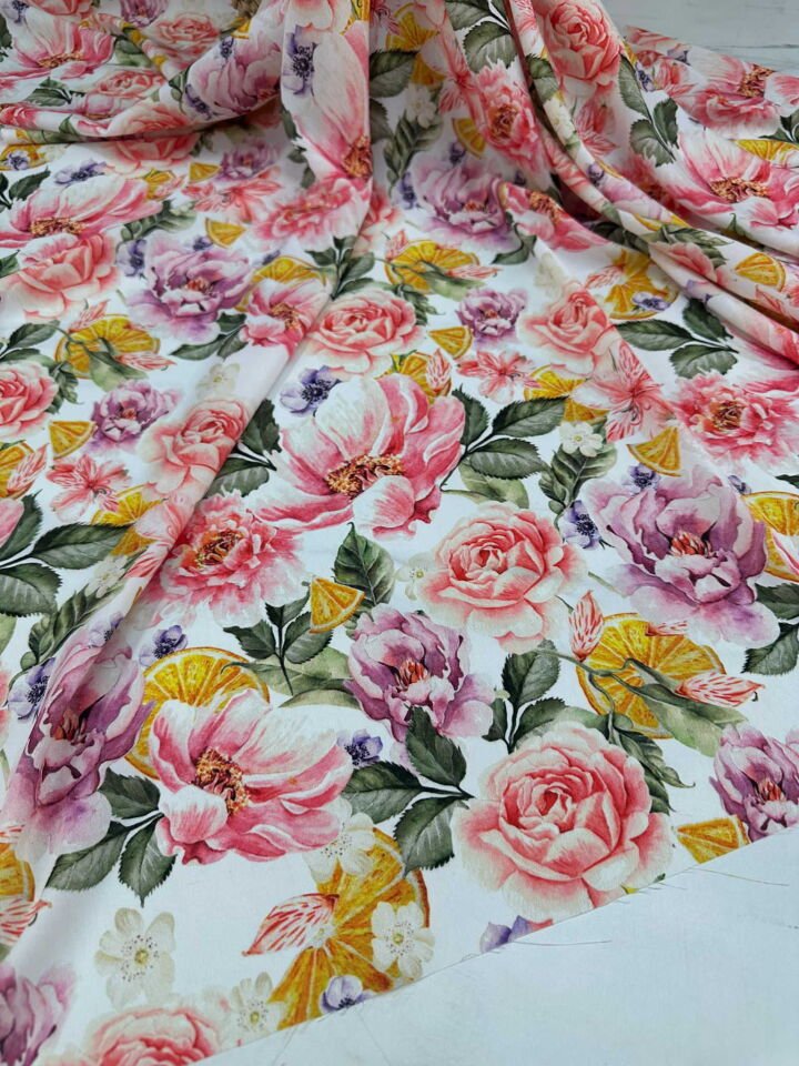 Dijital Baskı Krep Kumaş Yumuşak Dökümlü Kırışmaz