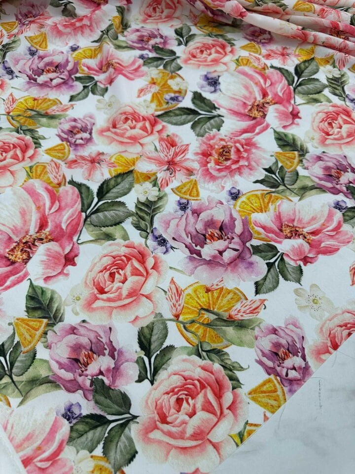 Dijital Baskı Krep Kumaş Yumuşak Dökümlü Kırışmaz