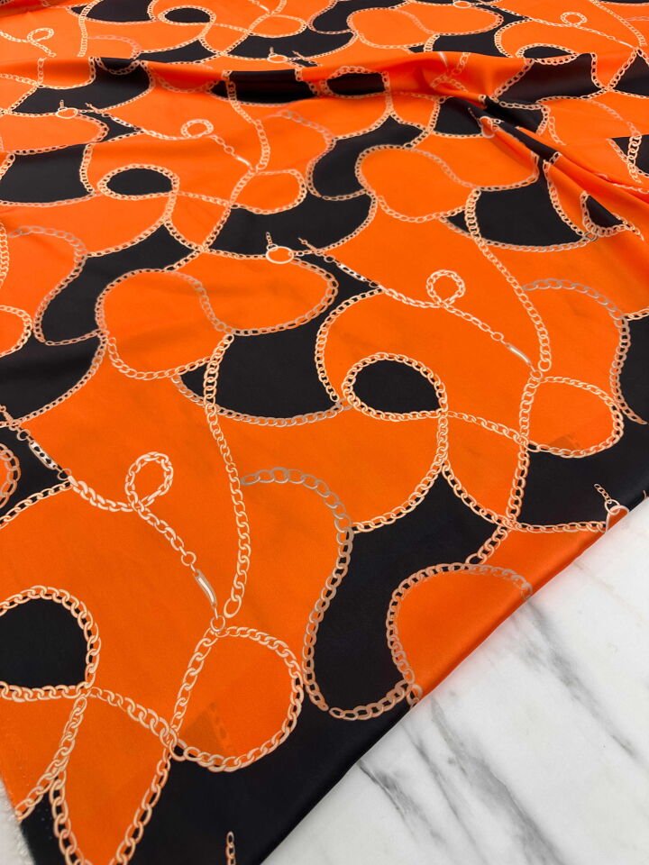 Desenli İpek Saten  Elbise Etek Gömlek Şalvar