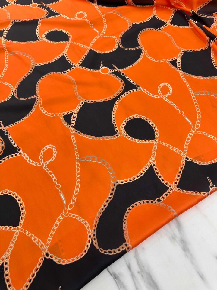 Desenli İpek Saten  Elbise Etek Gömlek Şalvar