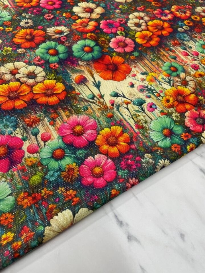 Altın Simli Gülbahçesi Elbiselik Ceketlik Keten Kumaş