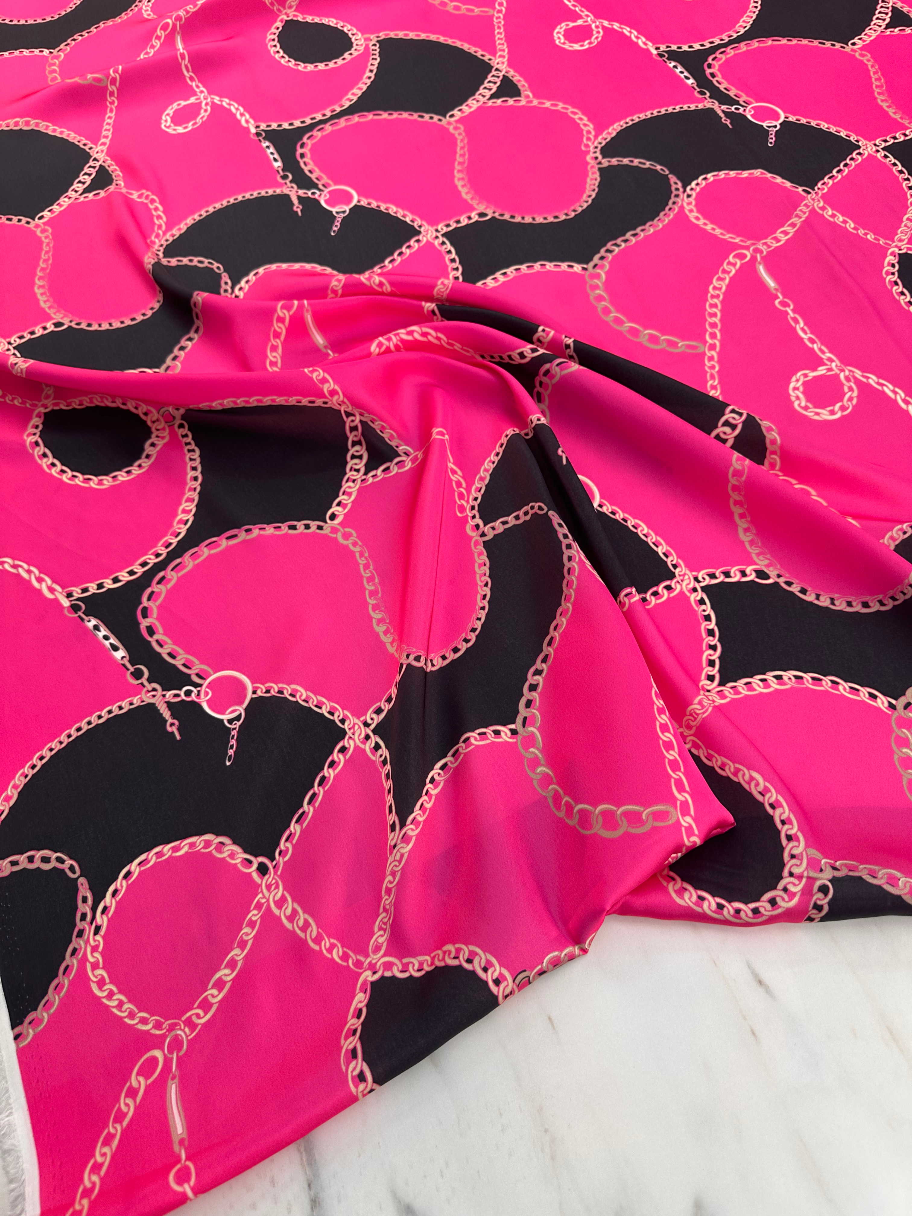 Desenli İpek Saten Kumaş Elbise Etek Gömlek Şalvar