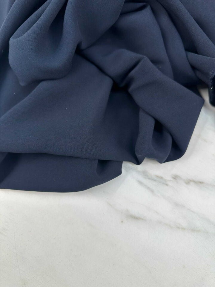 Lacivert Viskon Kumaş Yumuşak Dökümlü