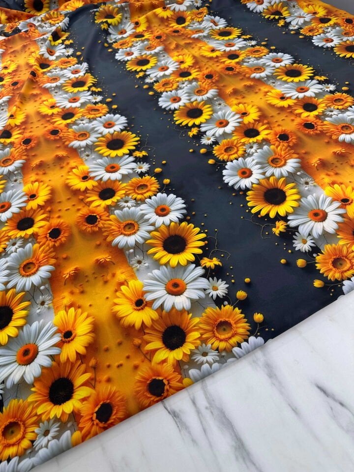 Desenli Krep Kumaş Elbise Etek Gömlek Şalvar