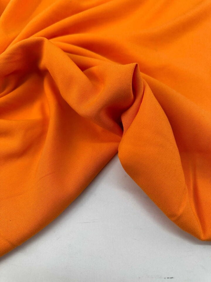 Turuncu Renk Düz Viskon Yumuşak Dökümlü