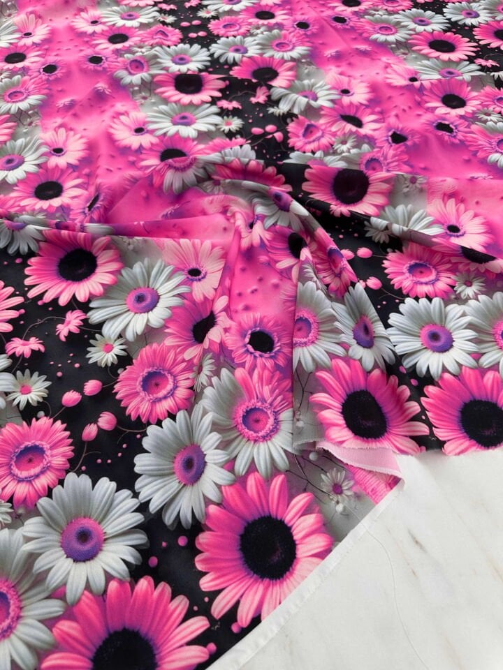 Desenli Krep Kumaş Elbise Etek Gömlek Şalvar