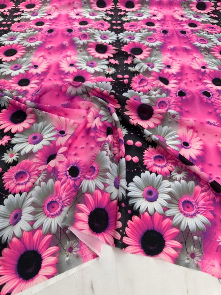 Desenli Krep Kumaş Elbise Etek Gömlek Şalvar