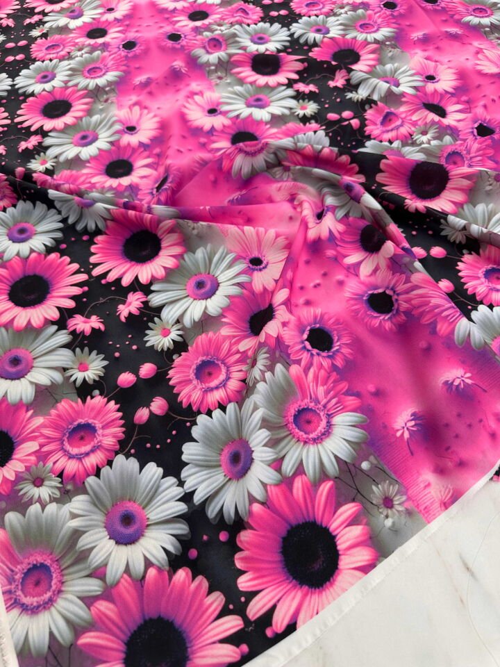 Desenli Krep Kumaş Elbise Etek Gömlek Şalvar